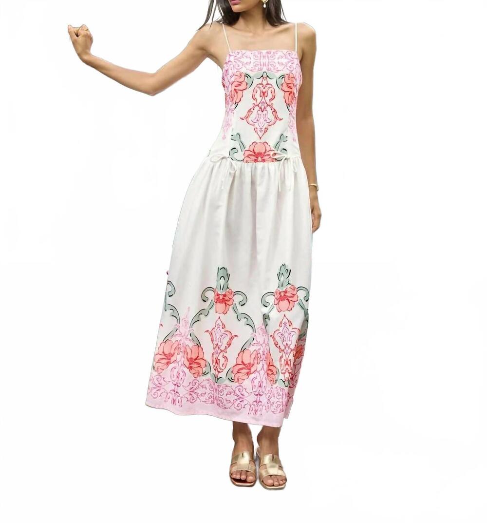 NEW BEYOND BY VERA lucy matinee rose dress in white